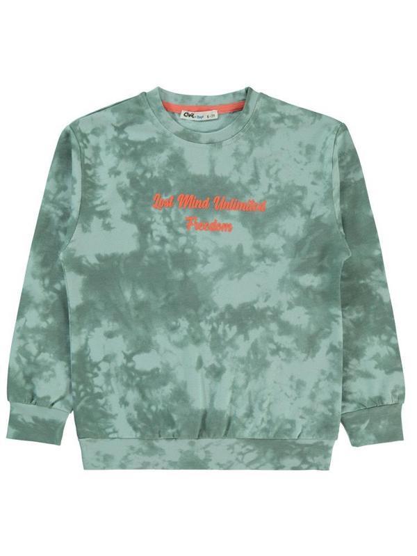Civil Boys Batik Desenli 6-9 Yaş Sweatshirt - Yeşil7-8 Yaş - Image 1