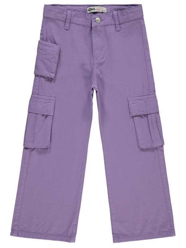 Civil Girls Üç Cepli Kargo 10-13 Yaş Pantolon - Lila10-11 Yaş - Image 1