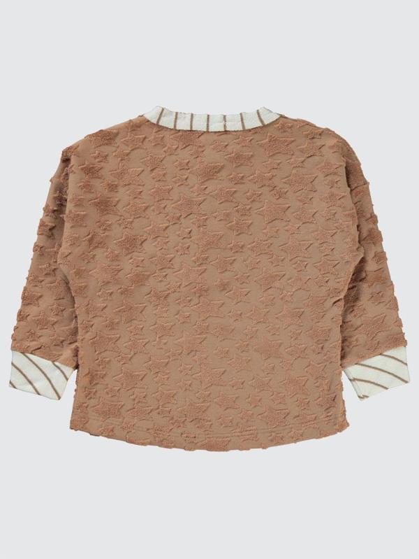 Civil Boys Yıldız Baskılı Düğmeli 2-5 Yaş Sweatshirt - Kahverengi4-5 Yaş - Image 1