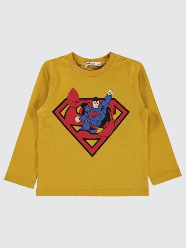 Superman Baskılı 2-5 Yaş Sweatshirt - Hardal2-3 Yaş - Image 1