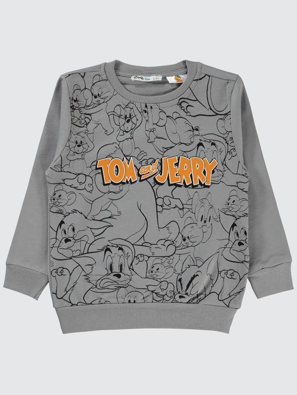 Tom And Jerry Baskılı 2-5 Yaş Sweatshirt - Gri2-3 Yaş - Image 1