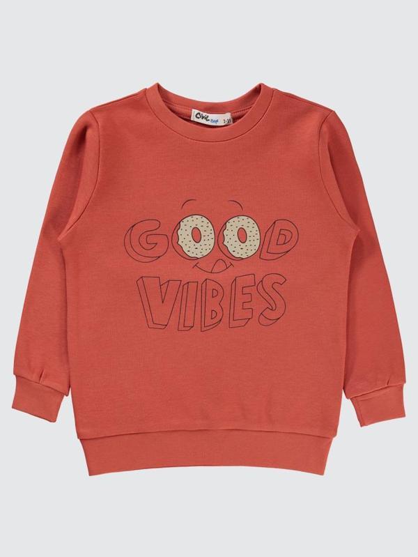 Civil Boys Good Vıbes Baskılı 2-5 Yaş Sweatshirt - Turuncu4-5 Yaş - Image 1