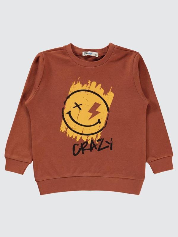 Civil Boys Crazy Baskılı 2-5 Yaş Sweatshirt - Turuncu2-3 Yaş - Image 1