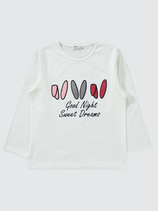 Civil Girls Büyük Tavşan Empirme 10-13 Yaş Pijama Takımı - Ekru12-13 Yaş - Image 1