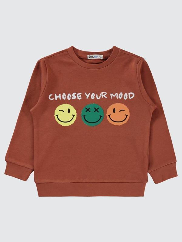 Civil Boys Choose Your Mood Baskılı 2-5 Yaş Sweatshirt - Turuncu2-3 Yaş - Image 1