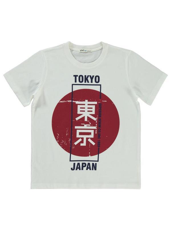 Civil Boys Tokyo Baskılı 10-13 Yaş Tişört - Ekru13-14 Yaş - Image 1