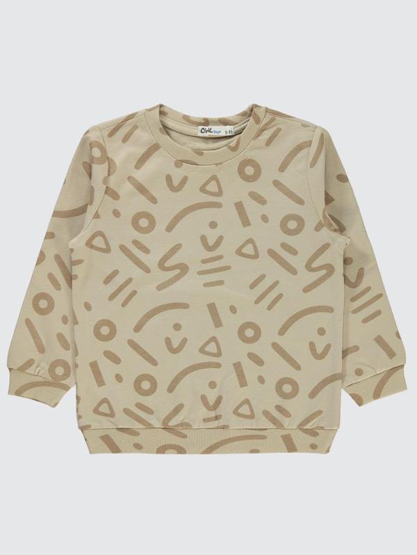 Civil Boys Empirme Karışık Desnli Basic 2-5 Yaş Sweatshirt - Bej2-3 Yaş - Image 1