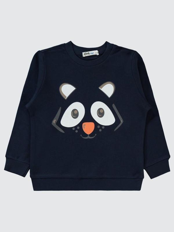 Civil Boys Hayvan Surat Baskılı 2-5 Yaş Sweatshirt - Lacivert2-3 Yaş - Image 1