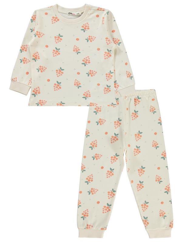 Civil Girls Üzüm Desenli 2-5 Yaş Pijama Takımı - Pudra5-6 Yaş - Image 1