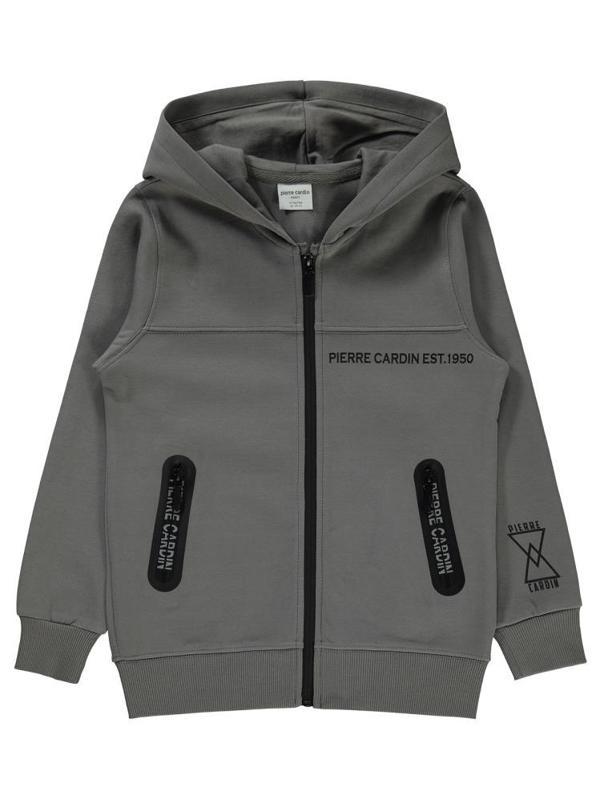 Pierre Cardin Fermuar Cepli 6-9 Yaş Hırka - Gri6-7 Yaş - Image 1
