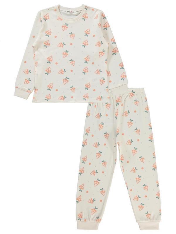 Civil Girls Üzüm Desenli 6-9 Yaş Pijama Takımı - Pudra6-7 Yaş - Image 1