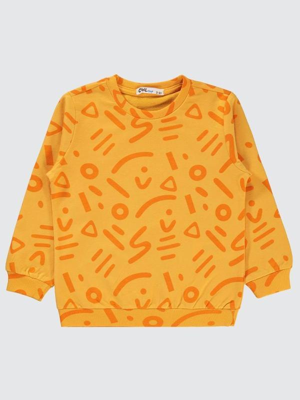 Civil Boys Empirme Karışık Desnli Basic 2-5 Yaş Sweatshirt - Hardal2-3 Yaş - Image 1