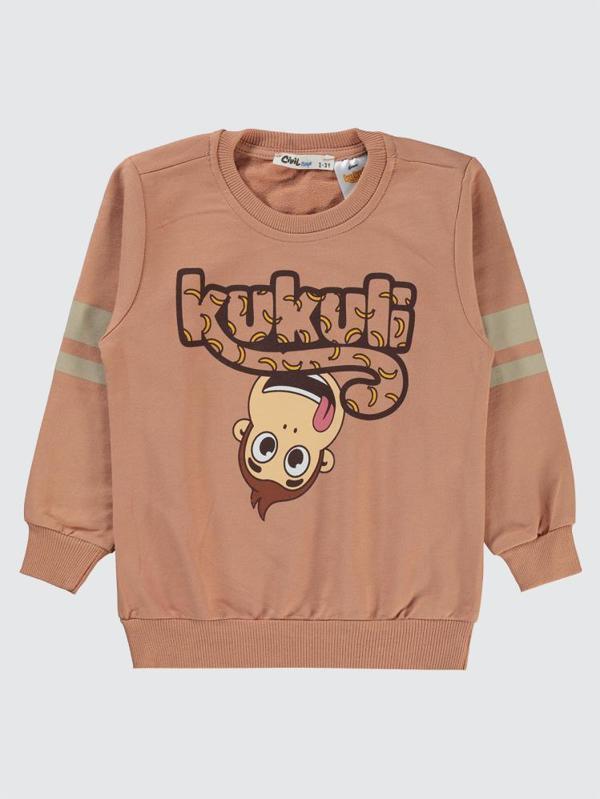 Civil Boys Kukuli Baskılı 2-5 Yaş Sweatshirt - Turuncu3-4 Yaş - Image 1