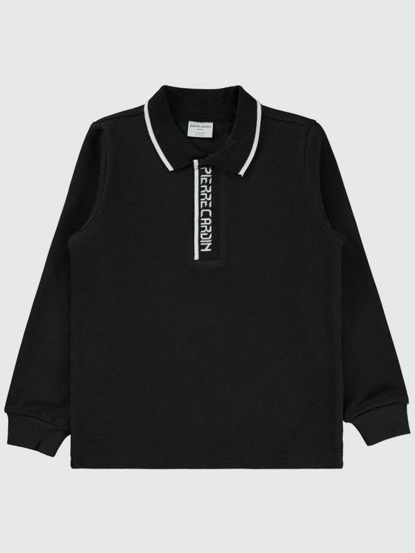 Pierre Cardin Yakası Pıerre Cardın Baskılı 6-9 Yaş Sweatshirt - Siyah9-10 Yaş - Image 1