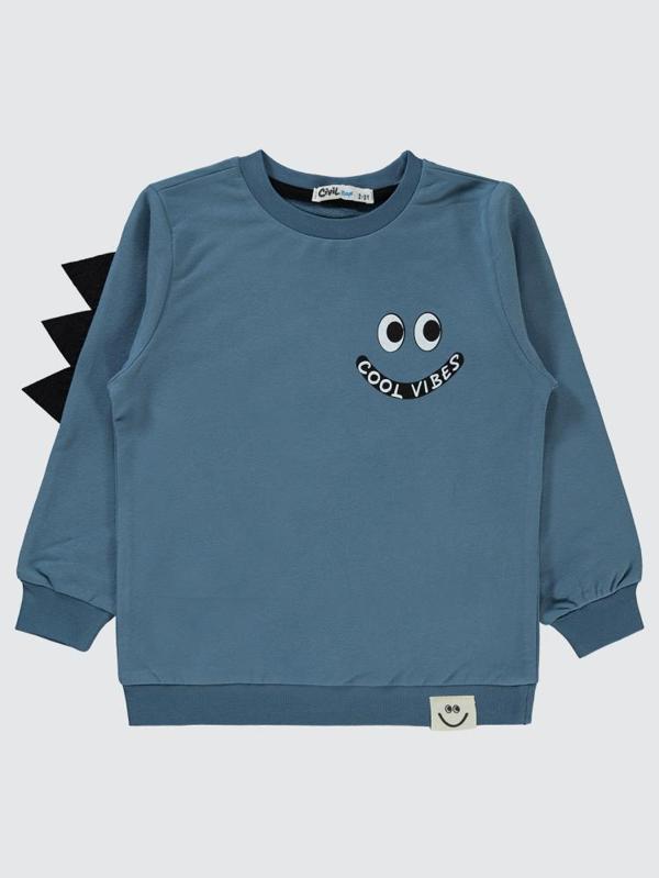 Civil Boys Cool Vıbes Baskılı 2-5 Yaş Sweatshirt - Mavi3-4 Yaş - Image 1