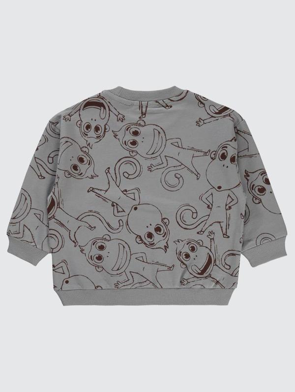 Civil Boys Empirme Kukuli Baskılı 2-5 Yaş Sweatshirt - Gri3-4 Yaş - Image 1