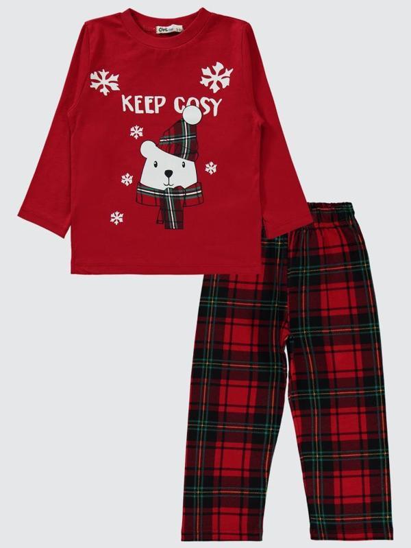 Civil Boys Keep Cosy Baskılı 2-5 Yaş Pijama Takımı - Kırmızı2-3 Yaş - Image 1