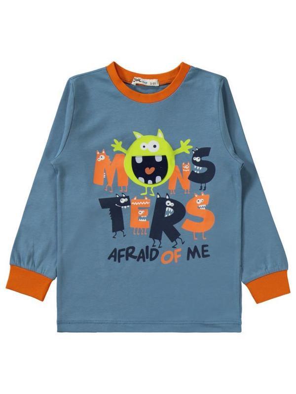 Civil Boys Monster Baskılı 2-5 Yaş Pijama Takımı - Turuncu4-5 Yaş - Image 1