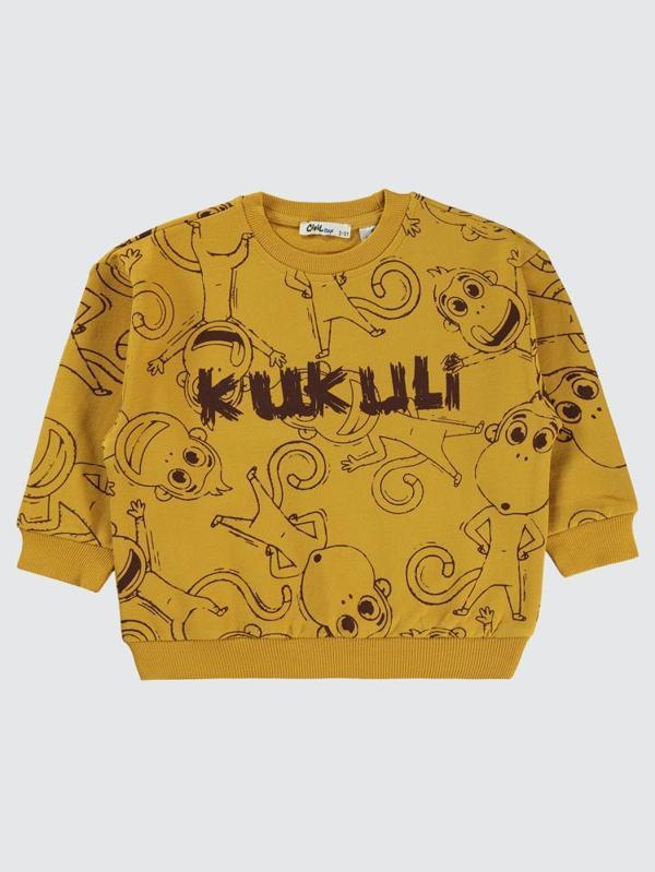 Civil Boys Empirme Kukuli Baskılı 2-5 Yaş Sweatshirt - Hardal2-3 Yaş - Image 1
