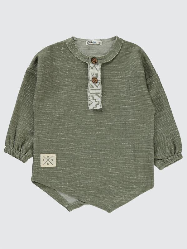 Civil Boys Sahte Patlı Kolu Lastikli 2-5 Yaş Sweatshirt - Haki4-5 Yaş - Image 1