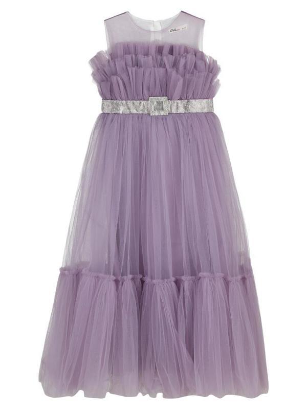 Civil Girls Gümüş Tokalı 6-9 Yaş Abiye - Lila6-7 Yaş - Image 1