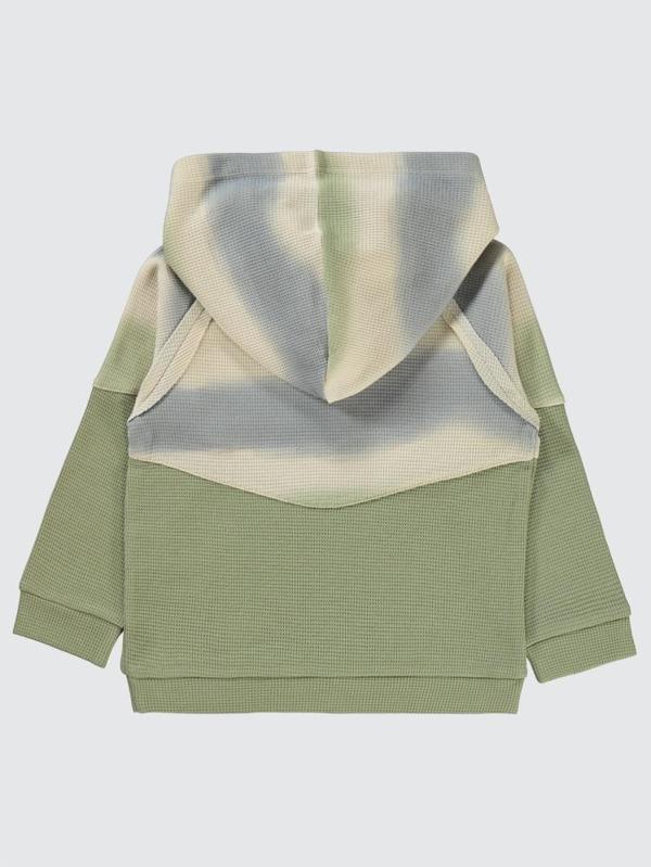 Civil Boys Dalgalı Çizgi Desenli Kapşonlu 2-5 Yaş Sweatshirt - Haki3-4 Yaş - Image 1