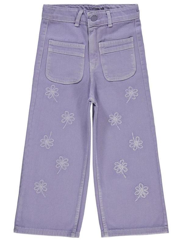 Civil Girls Çiçek Nakışlı 10-13 Yaş Pantolon - Lila13-14 Yaş - Image 1