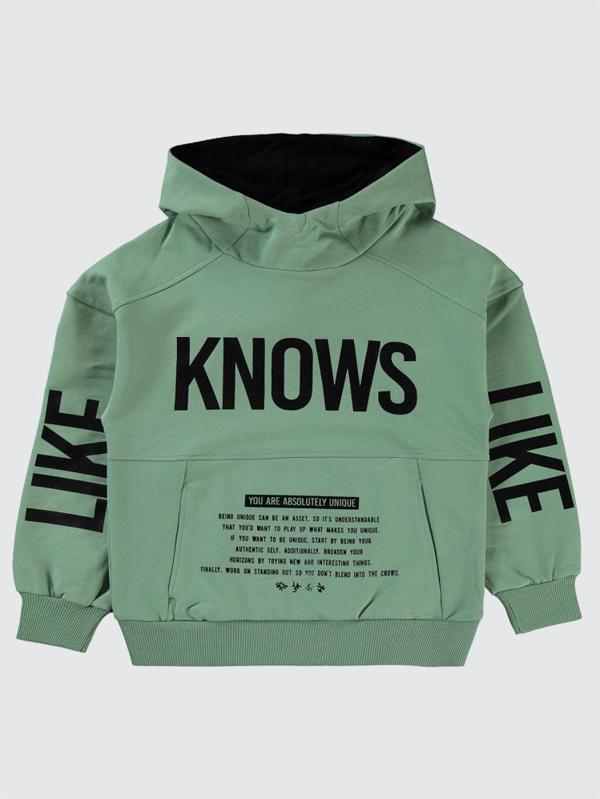 Civil Boys Knows Baskılı 10-13 Yaş Sweatshirt - Yeşil13-14 Yaş - Image 1