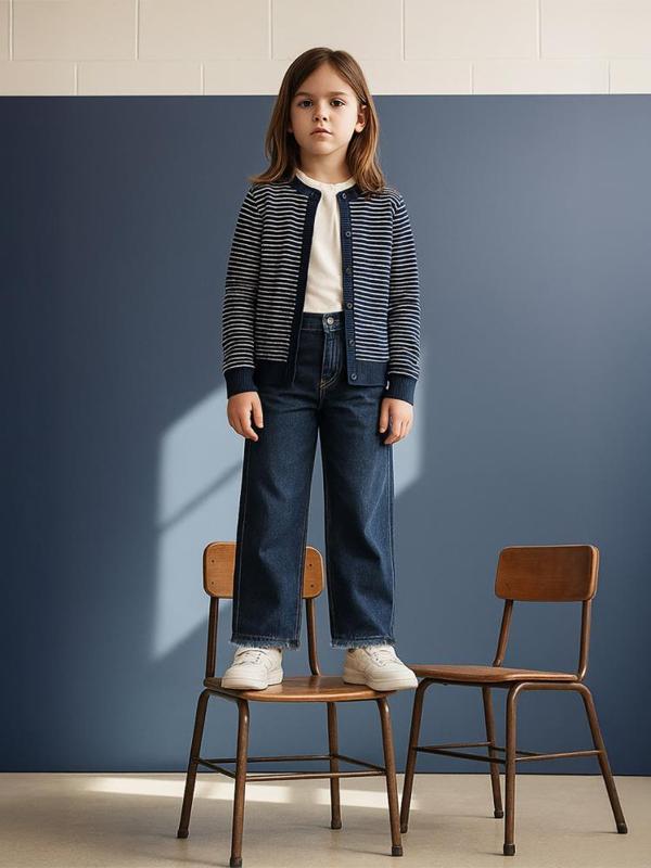 Civil Girls Pantolon Etek 6-9 Yaş Pantolon - Mavi6-7 Yaş - Image 1