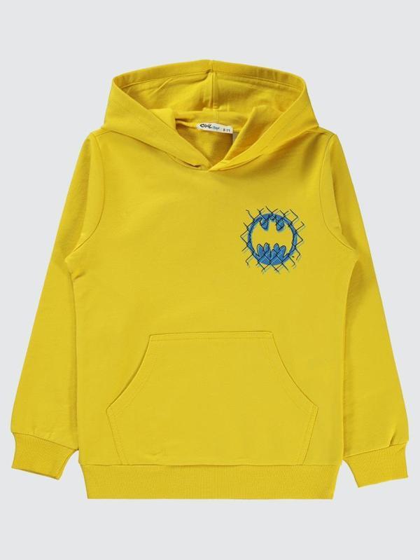 Batman Baskılı 6-9 Yaş Sweatshirt - Sarı9-10 Yaş - Image 1