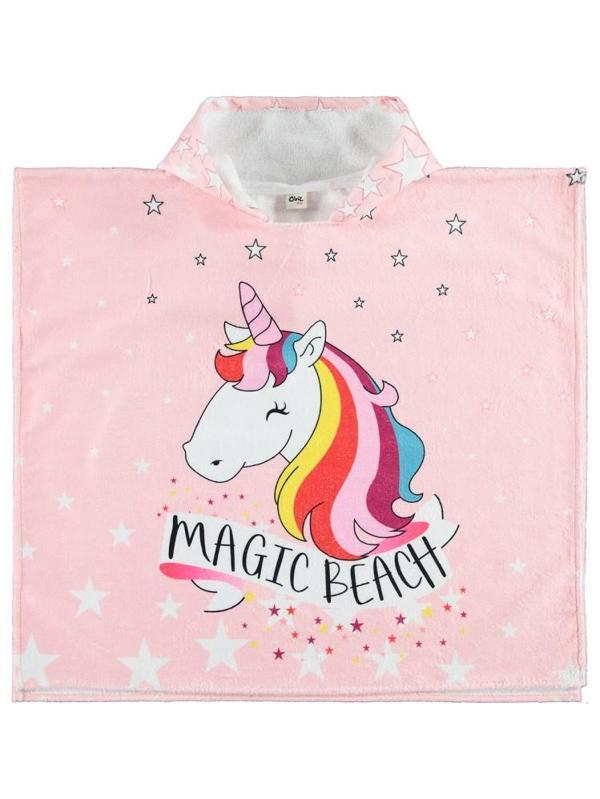Civil Girls Unicorn Baskılı 70x130 Cm Pelerin - PudraStandart - Image 1
