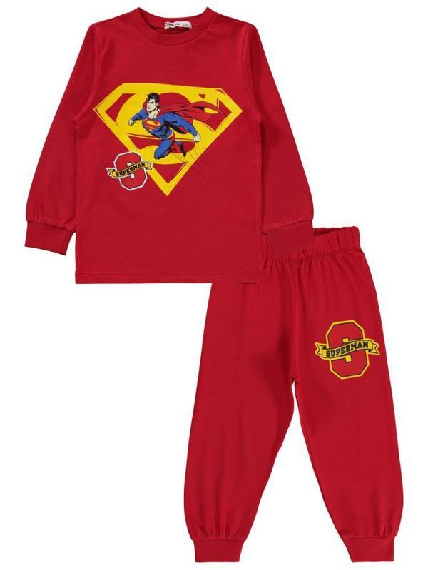 Superman Süperman Baskılı 2-5 Yaş Pijama Takımı - Kırmızı2-3 Yaş - Image 1
