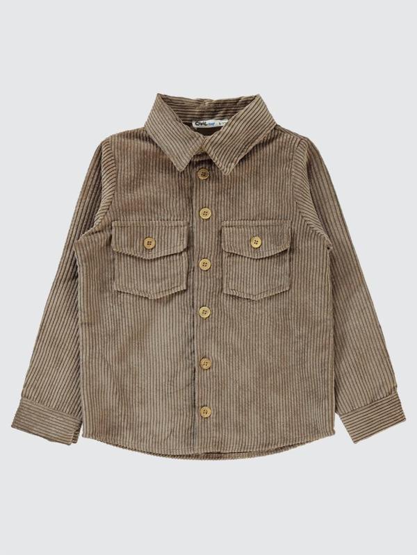Civil Boys Çift Cepli 6-9 Yaş Gömlek - Kahverengi7-8 Yaş - Image 1
