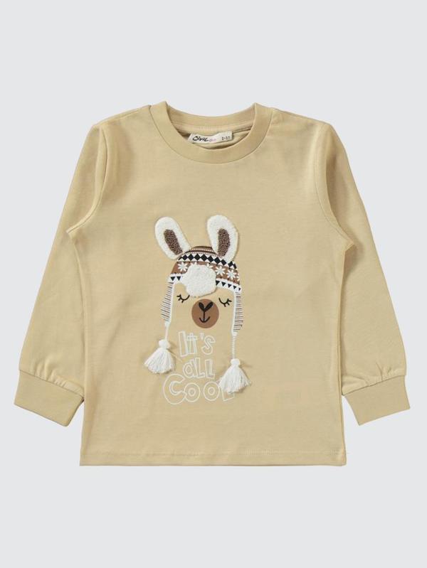 Civil Girls Lama Nakışlı 2-5 Yaş Pijama Takımı - Gri3-4 Yaş - Image 1