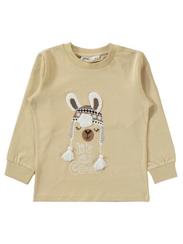 Civil Girls Lama Nakışlı 2-5 Yaş Pijama Takımı - Gri4-5 Yaş - Image 1