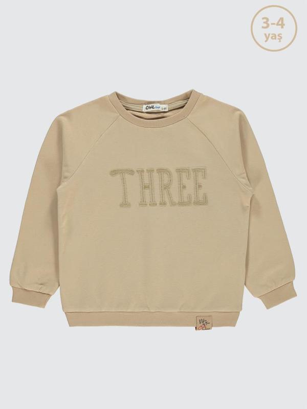 Civil Boys Two Nakışlı 2-5 Yaş Sweatshirt - Bej3-4 Yaş - Image 1