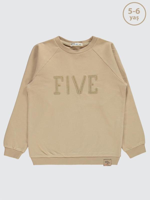 Civil Boys Two Nakışlı 2-5 Yaş Sweatshirt - Bej4-5 Yaş - Image 1