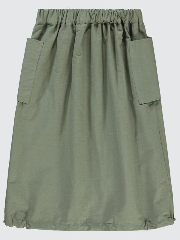 Civil Girls Körük Cepli Uzun 10-13 Yaş Etek - Haki12-13 Yaş - Image 1