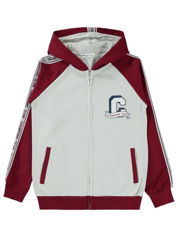 Civil Boys Champıons Baskılı 10-13 Yaş Hırka - Bordo11-12 Yaş - Image 1