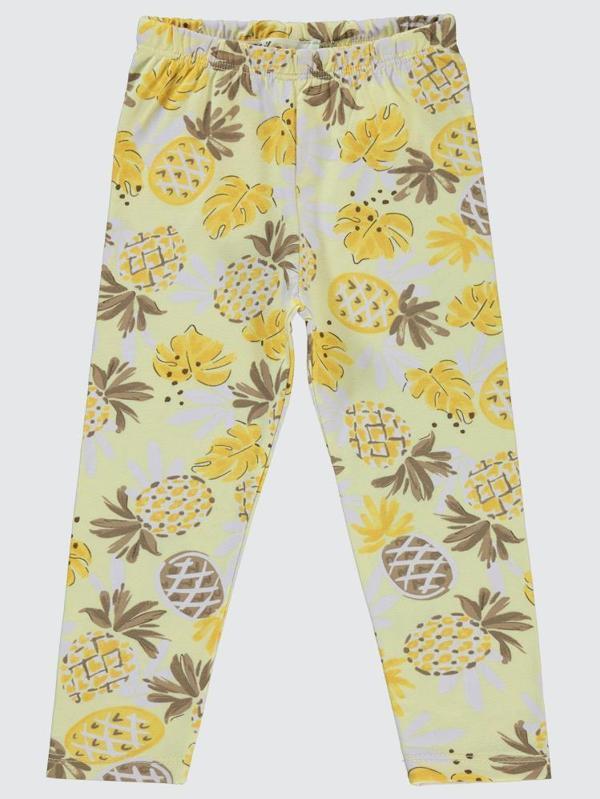 Civil Girls Ananas Baskılı 2-5 Yaş Tayt - Sarı2-3 Yaş - Image 1