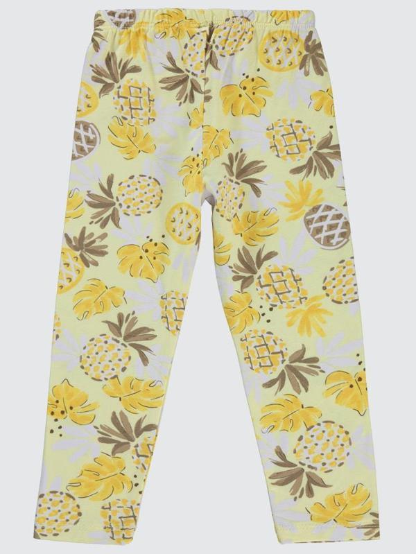 Civil Girls Ananas Baskılı 2-5 Yaş Tayt - Sarı5-6 Yaş - Image 1
