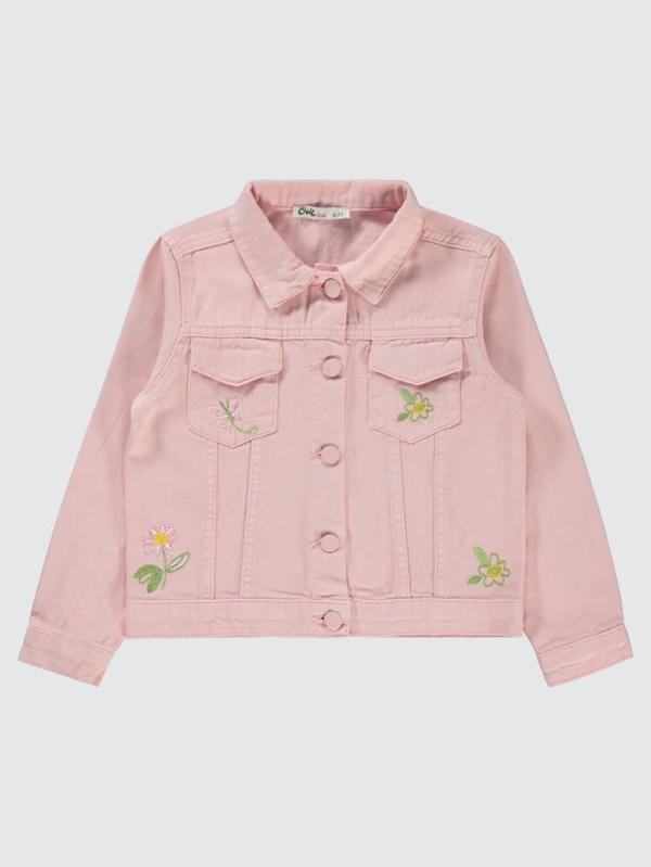 Civil Girls Çiçek Nakışlı 10-13 Yaş Ceket - Pembe12-13 Yaş - Image 1