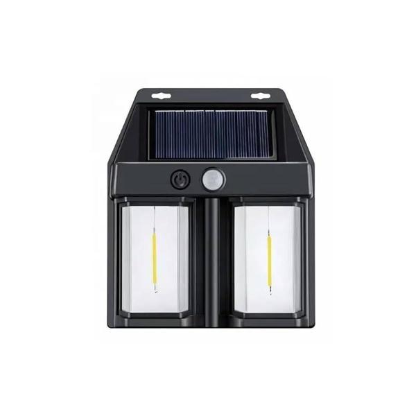 Rustik Ampul İkili Solar Duvar Aplik Güneş Enerjili Hareket Sensörlü - Image 1