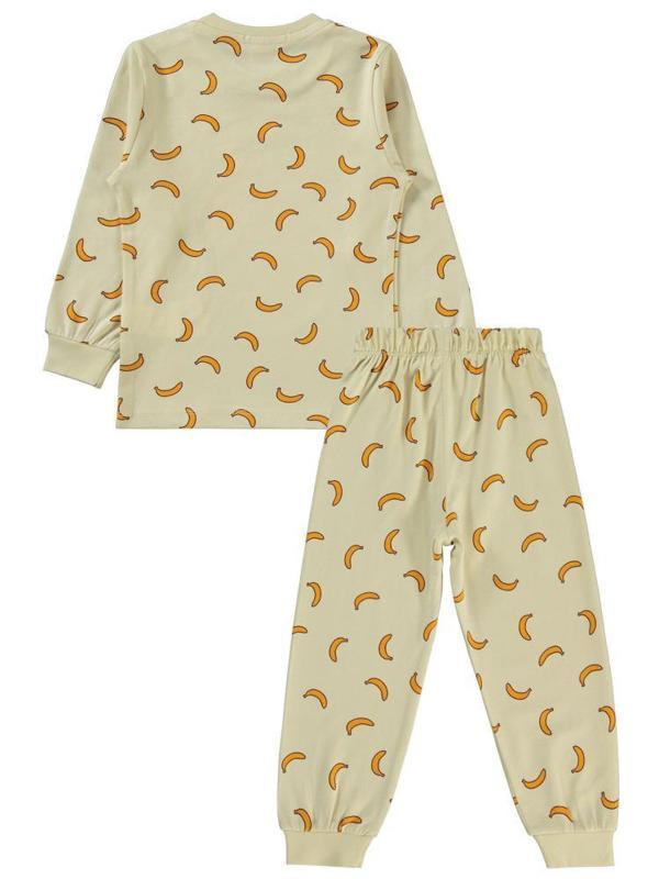 Kukuli Muz Empirme Baskılı 2-5 Yaş Pijama Takımı - Bej4-5 Yaş - Image 1