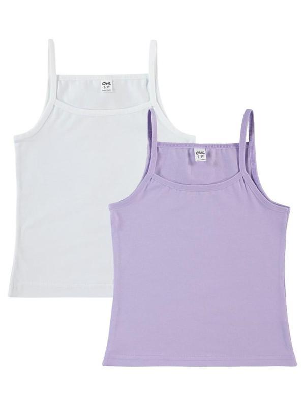 Civil Girls Lila-Beyaz Basic 2-10 Yaş 2'li Atlet St - Beyaz2-3 Yaş - Image 1