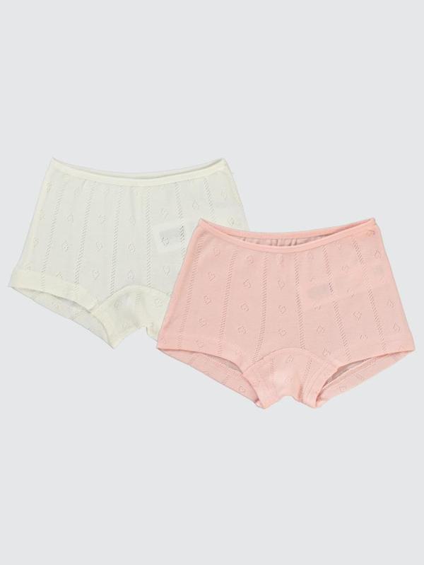 Civil Girls Kız Çocuk  2'li Boxer Set  2-10 Yaş - Ekru6-7 Yaş - Image 1