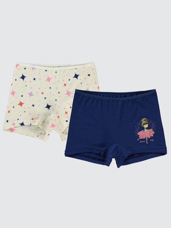 Civil Girls Princess 2-10 Yaş 2'li Boxer Set - Standart6-7 Yaş - Image 1