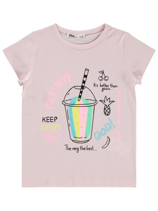 Civil Girls Milkshake Baskılı 2-5 Yaş Tişört - Pembe3-4 Yaş - Image 1
