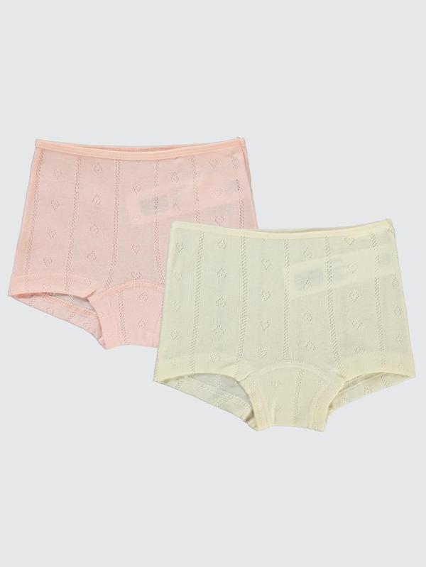 Civil Girls Jakarlı Kalp 2-10 Yaş 2'li Boxer Set - Ekru10-11 Yaş - Image 1