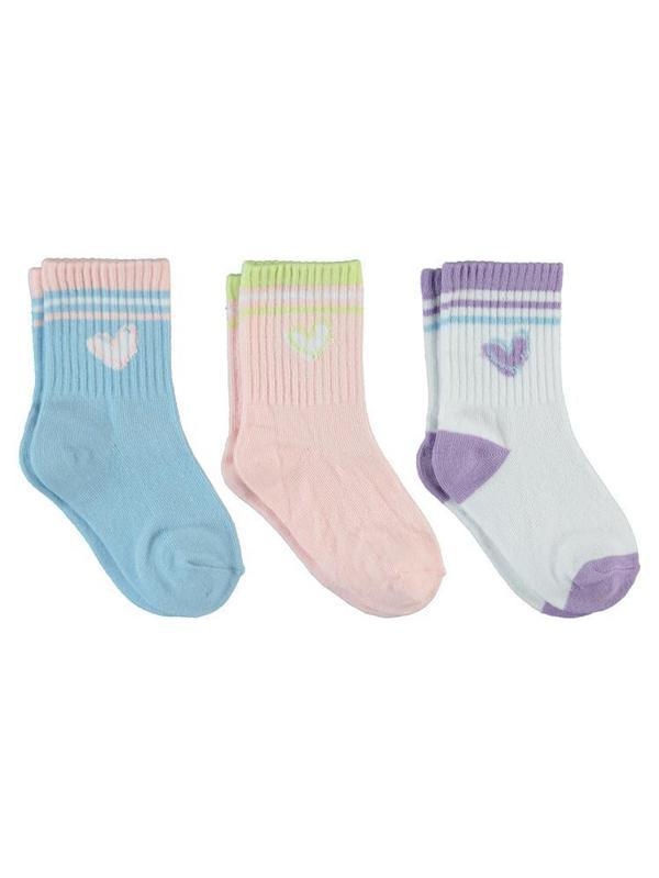 Civil Girls Kalp 3'lü 2-12 Yaş Kız Soket Çorap - Standart10-11 Yaş - Image 1